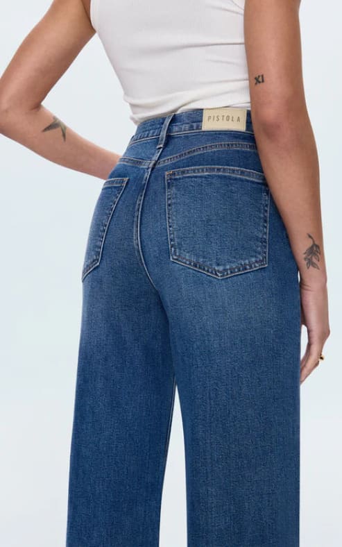 Pistola- Lana High Rise Ultra Wide Leg Jean in Soho - denim