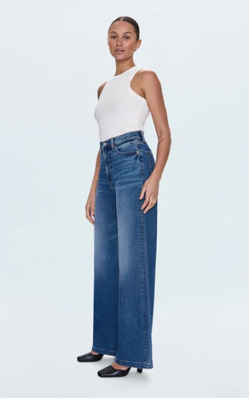 Pistola- Lana High Rise Ultra Wide Leg Jean in Soho - denim
