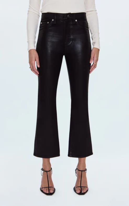 Pistola- Lennon High Rise Crop Boot in Coated Mocha - denim