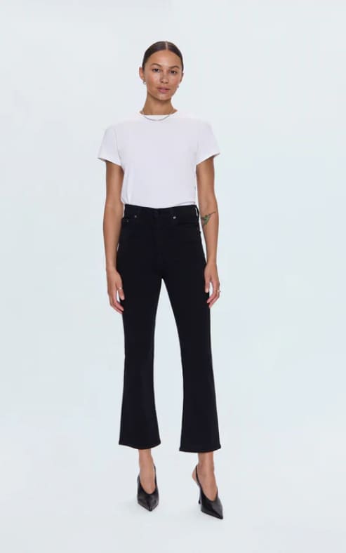 Pistola Lennon High Rise Crop Boot in Noir denim