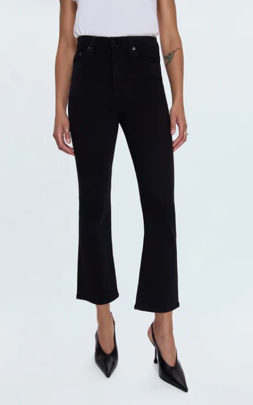 Pistola Lennon High Rise Crop Boot in Noir denim