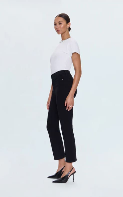 Pistola Lennon High Rise Crop Boot in Noir denim
