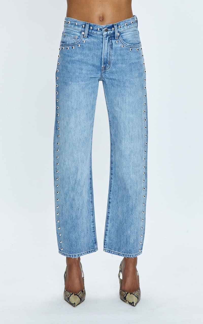 Pistola- Lexi Mid Rise Bowed Straight in Satellite - denim