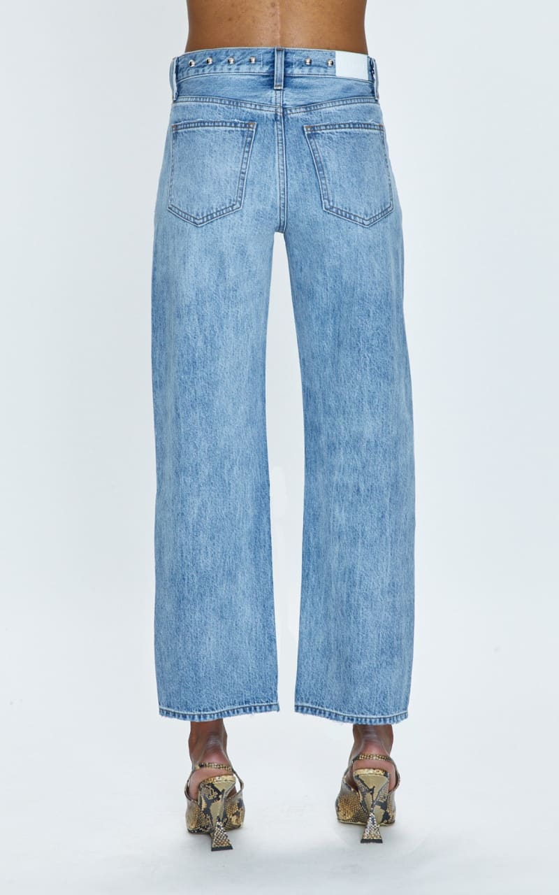 Pistola- Lexi Mid Rise Bowed Straight in Satellite - denim