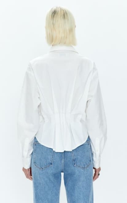 Pistola - Pleated Button Down Shirt - Blouse