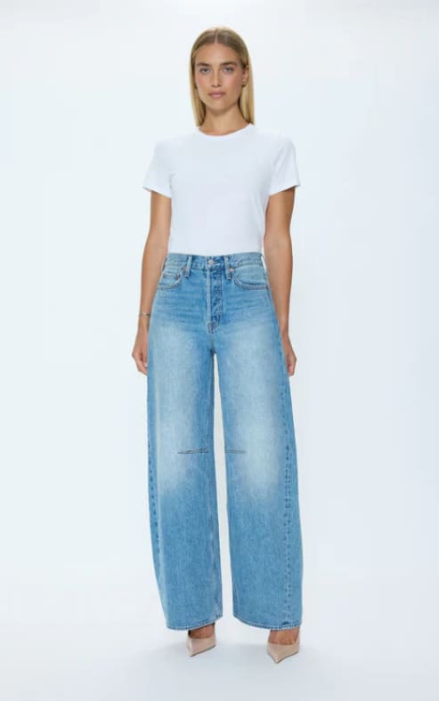 Pistola- Sydney High Rise Bowed Leg Wide in Hazy - denim