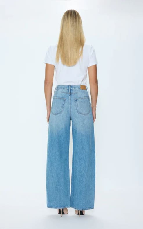 Pistola- Sydney High Rise Bowed Leg Wide in Hazy - denim