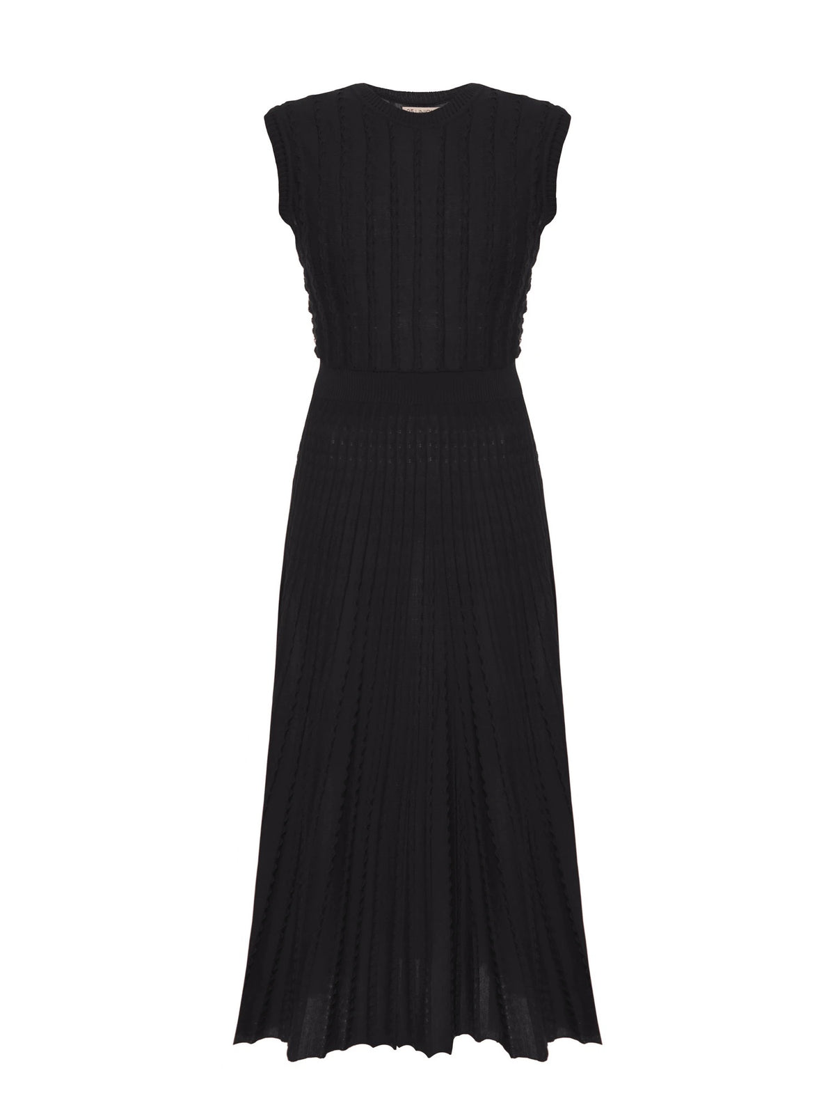 25 UNION- Estel Knitted Midi Dress in Black