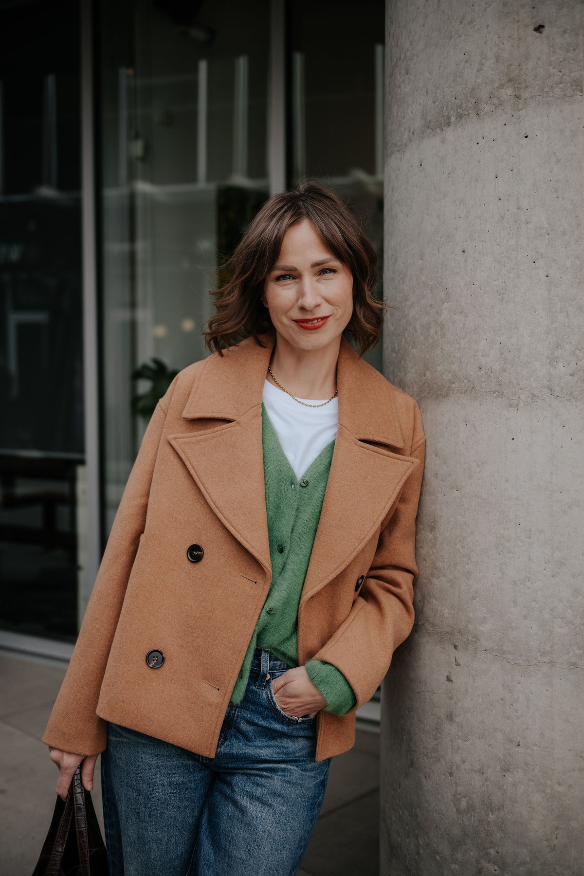UNIVERSEL- Long Sleeve Cardigan in Green