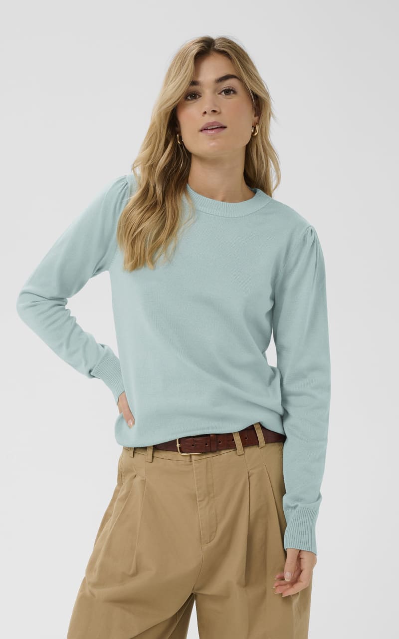 Saint Tropez- Mila Long Sleeve Sweater in Ether - SWEATER &