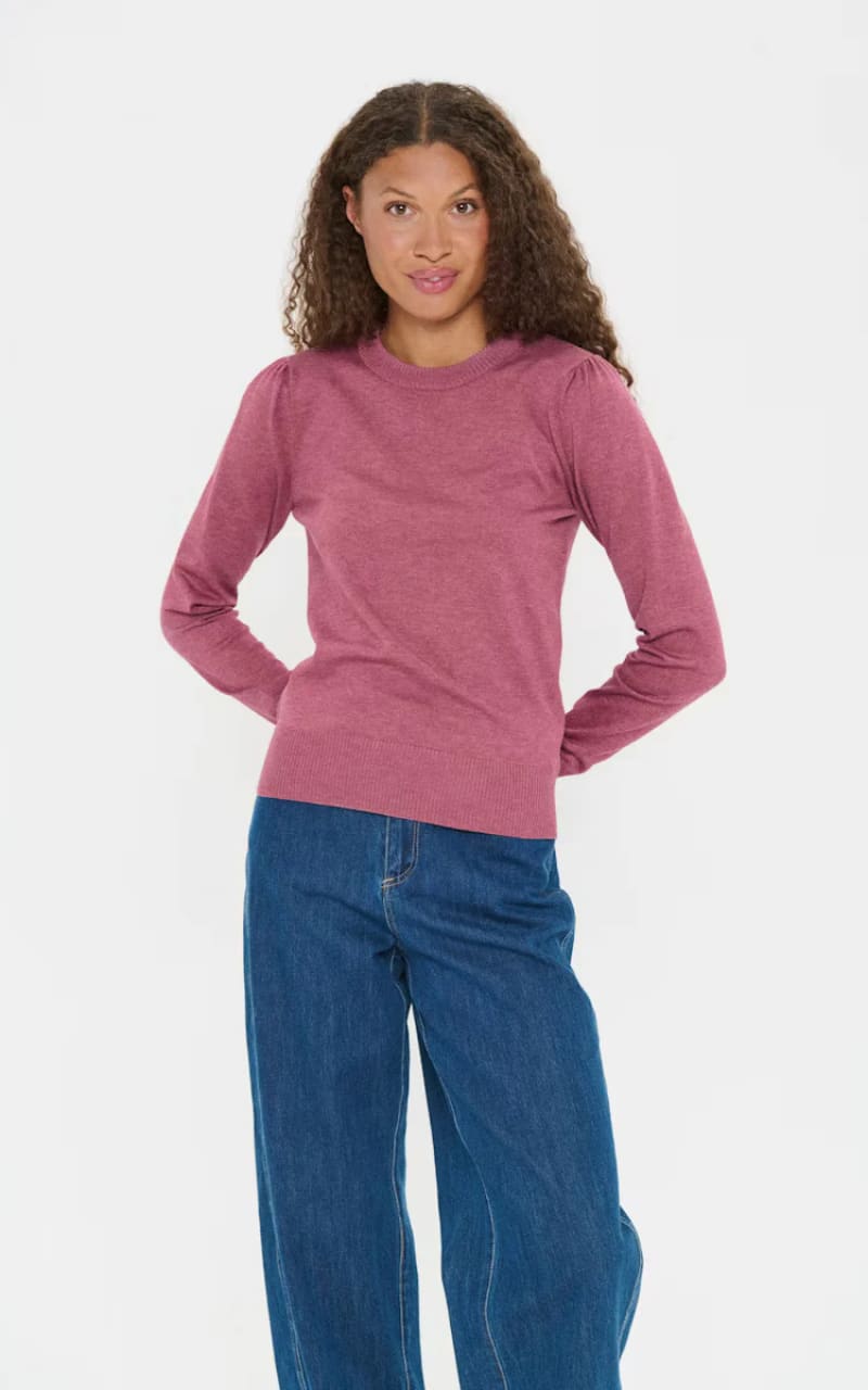 Saint Tropez- Mila Long Sleeve Sweater in Red Violet