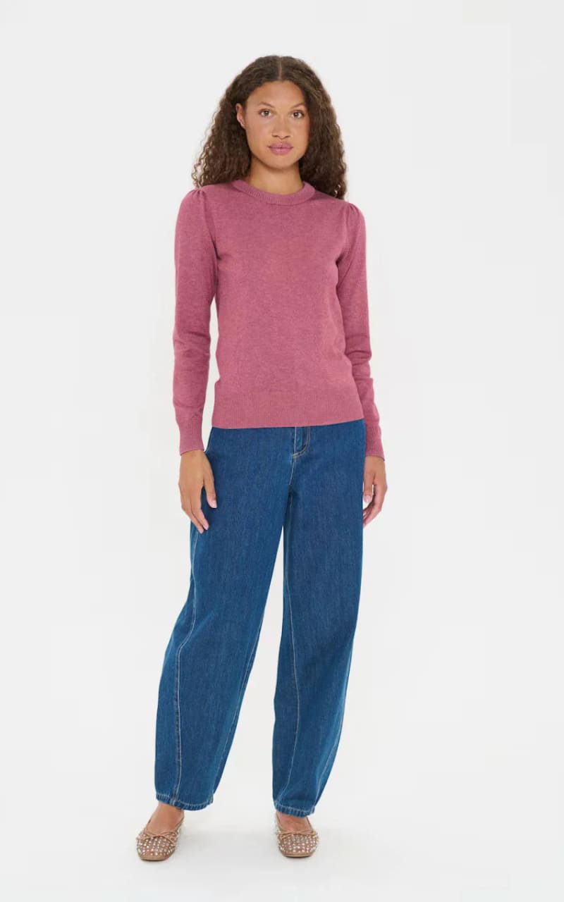 Saint Tropez- Mila Long Sleeve Sweater in Red Violet