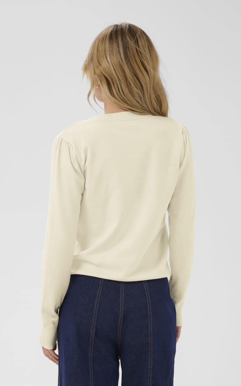Saint Tropez- Mila Long Sleeve Sweater in Seedpearl Melange