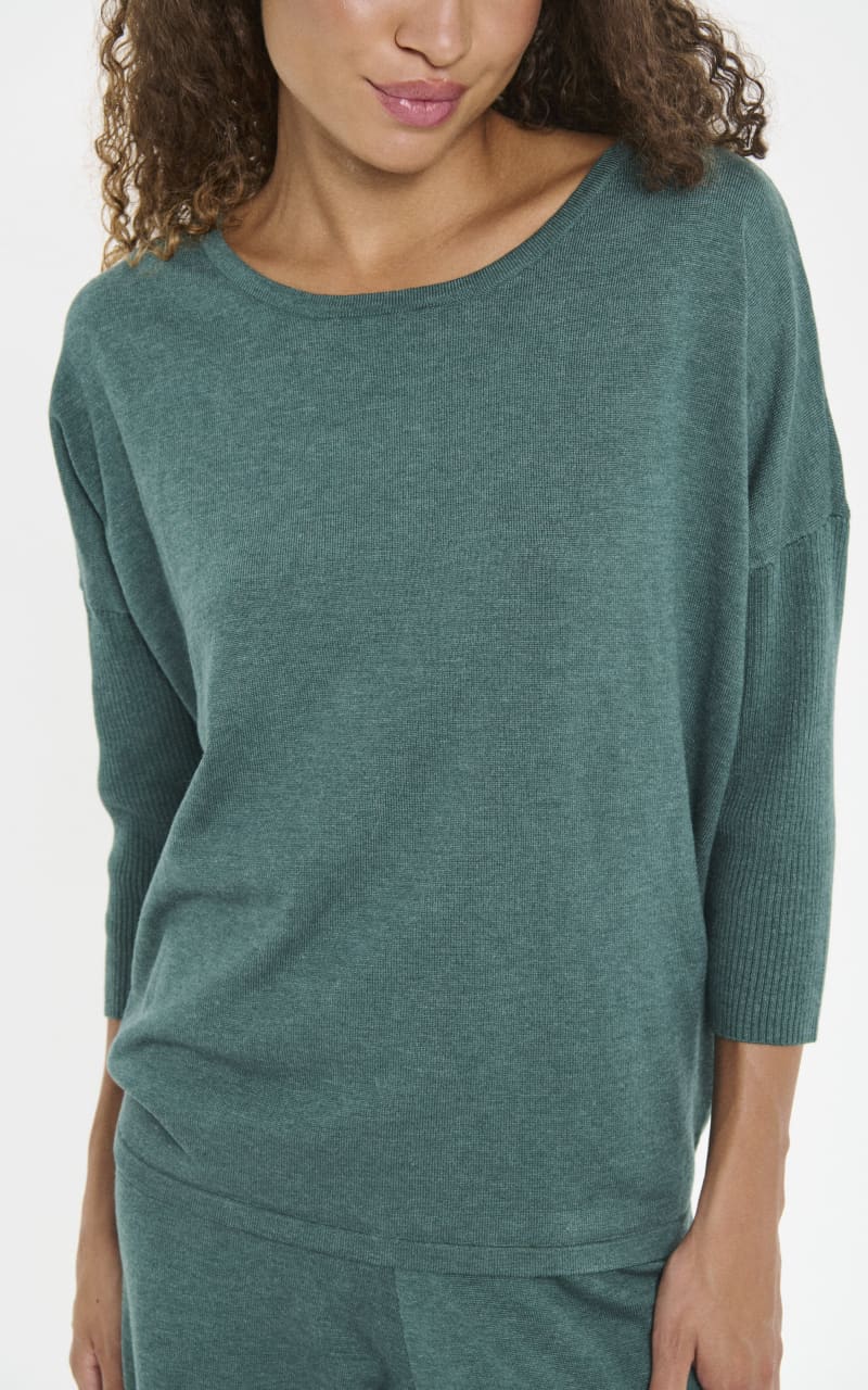 Saint Tropez- Mila Round Neck Pullover in June Bug Melange