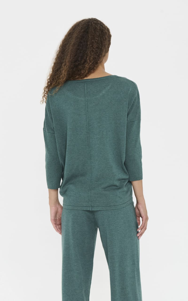 Saint Tropez- Mila Round Neck Pullover in June Bug Melange