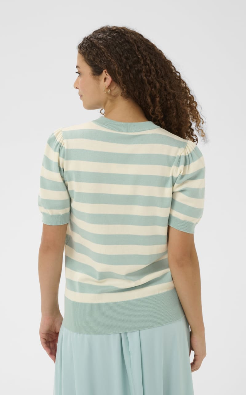 Saint Tropez- Mila Short Sleeve Stripe Sweater - SWEATER &