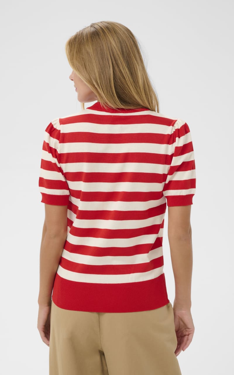 Saint Tropez- Mila Short Sleeve Stripe Sweater - SWEATER &