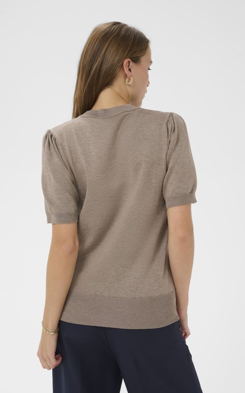 Saint Tropez- Mila Short Sleeve Sweater in Atmos Melange