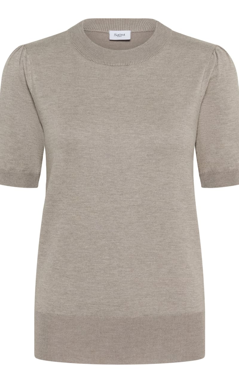 Saint Tropez- Mila Short Sleeve Sweater in Atmos Melange