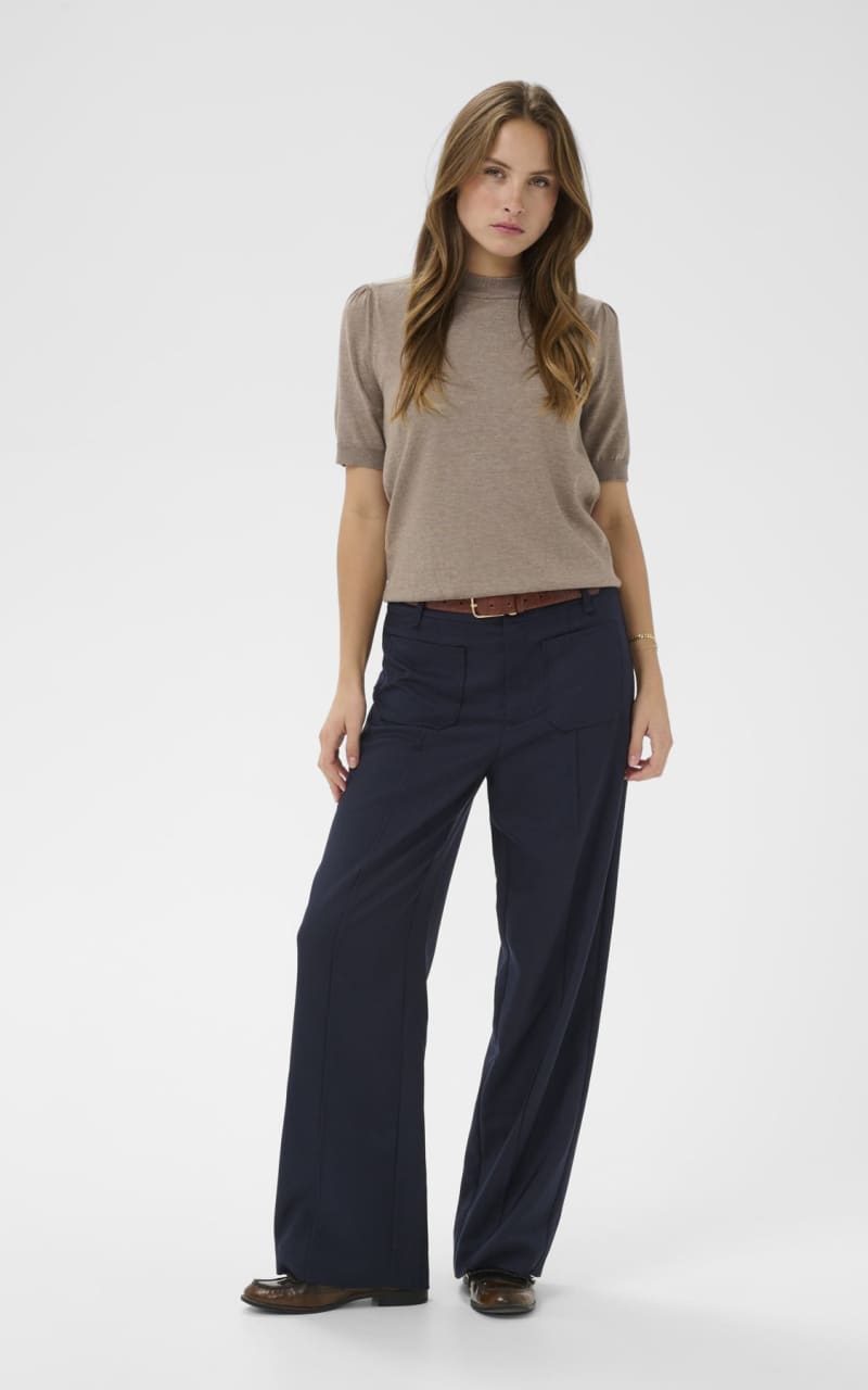 Saint Tropez- Mila Short Sleeve Sweater in Atmos Melange