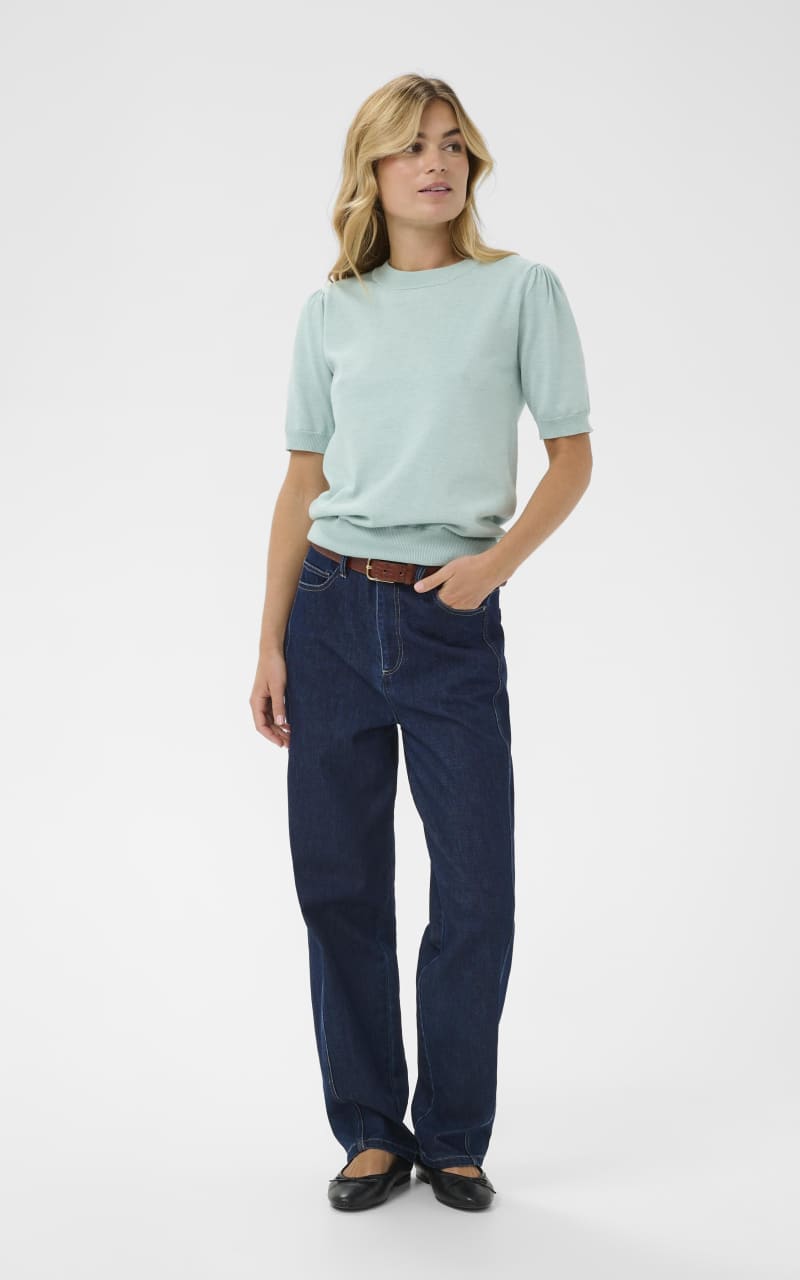 Saint Tropez- Mila Short Sleeve Sweater in Ether - SWEATER