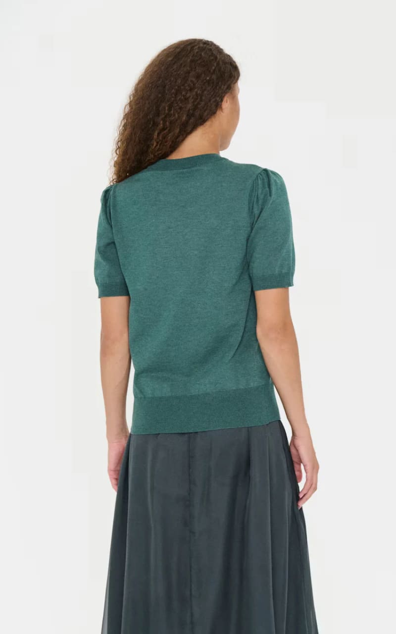 Saint Tropez- Mila Short Sleeve Sweater in June Bug Melange