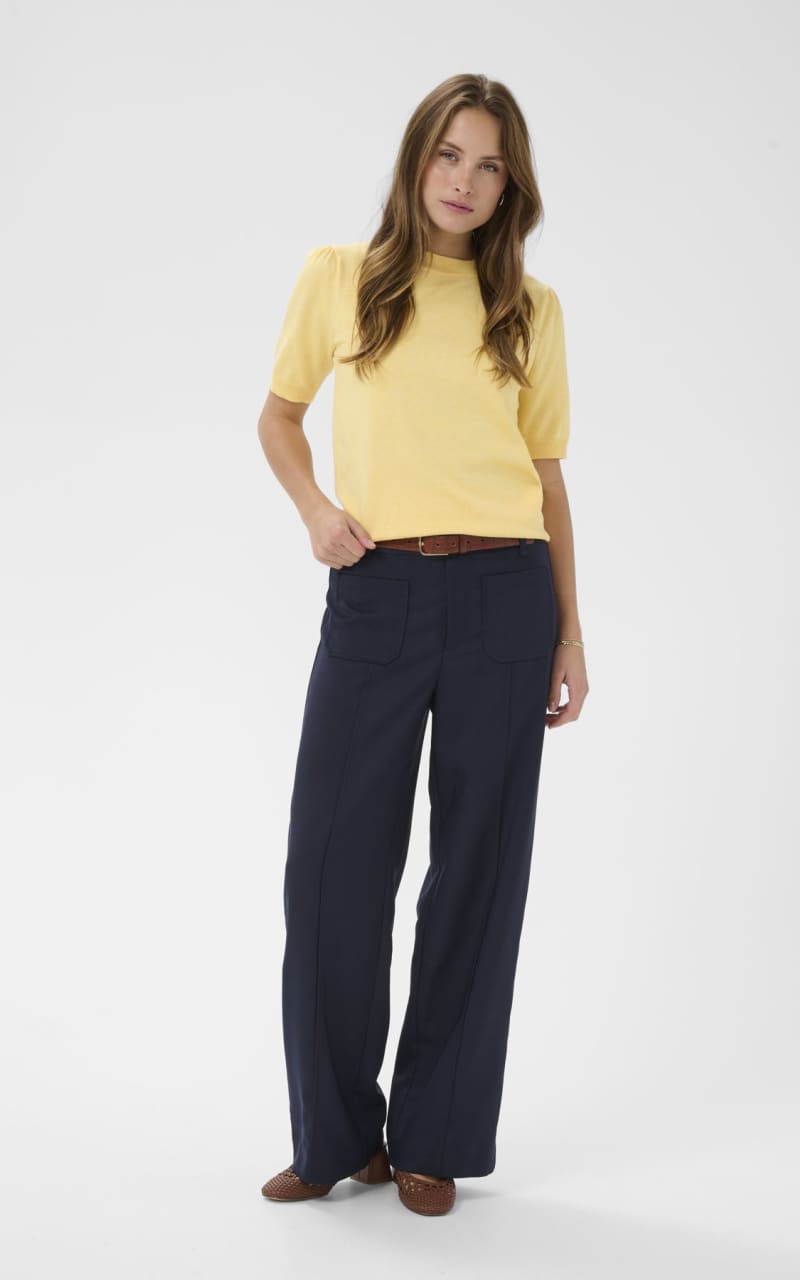 Saint Tropez- Mila Short Sleeve Sweater in Lemon Drop