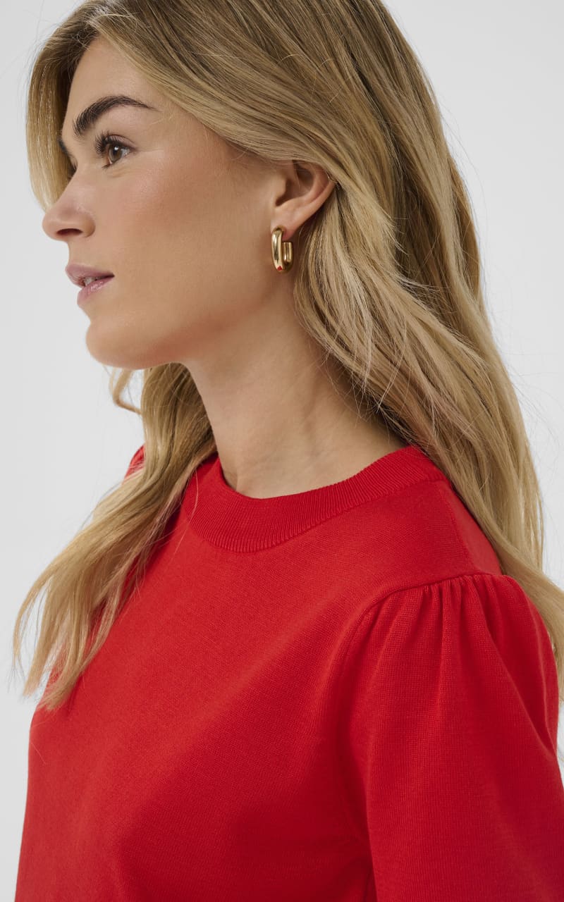 Saint Tropez- Mila Short Sleeve Sweater in Valiant Poppy