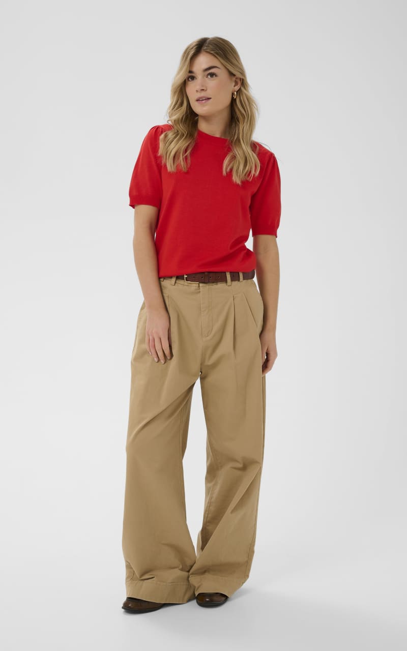 Saint Tropez- Mila Short Sleeve Sweater in Valiant Poppy