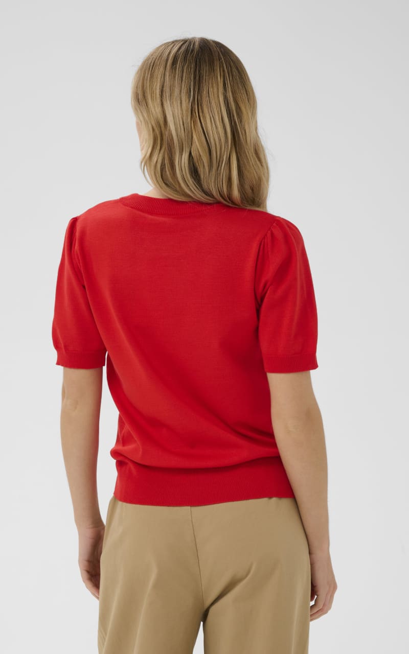 Saint Tropez- Mila Short Sleeve Sweater in Valiant Poppy