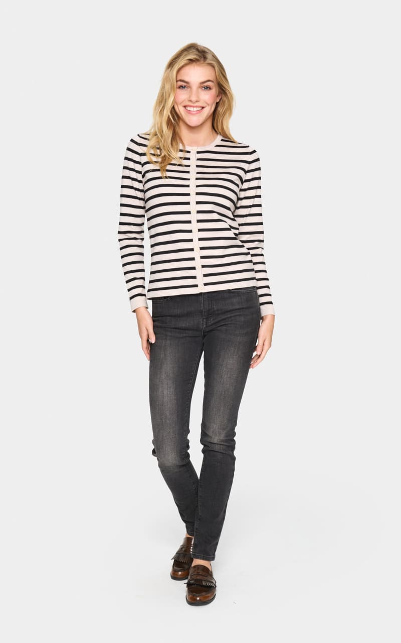 Saint Tropez- Mila Stripped Cardigan - SWEATER & SWEATSHIRT