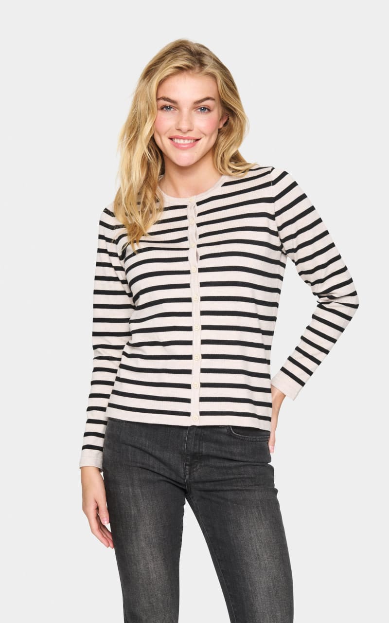 Saint Tropez- Mila Stripped Cardigan - SWEATER & SWEATSHIRT