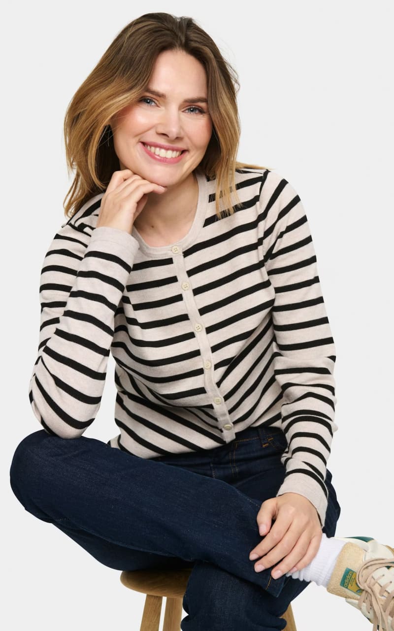 Saint Tropez- Mila Stripped Cardigan - SWEATER & SWEATSHIRT
