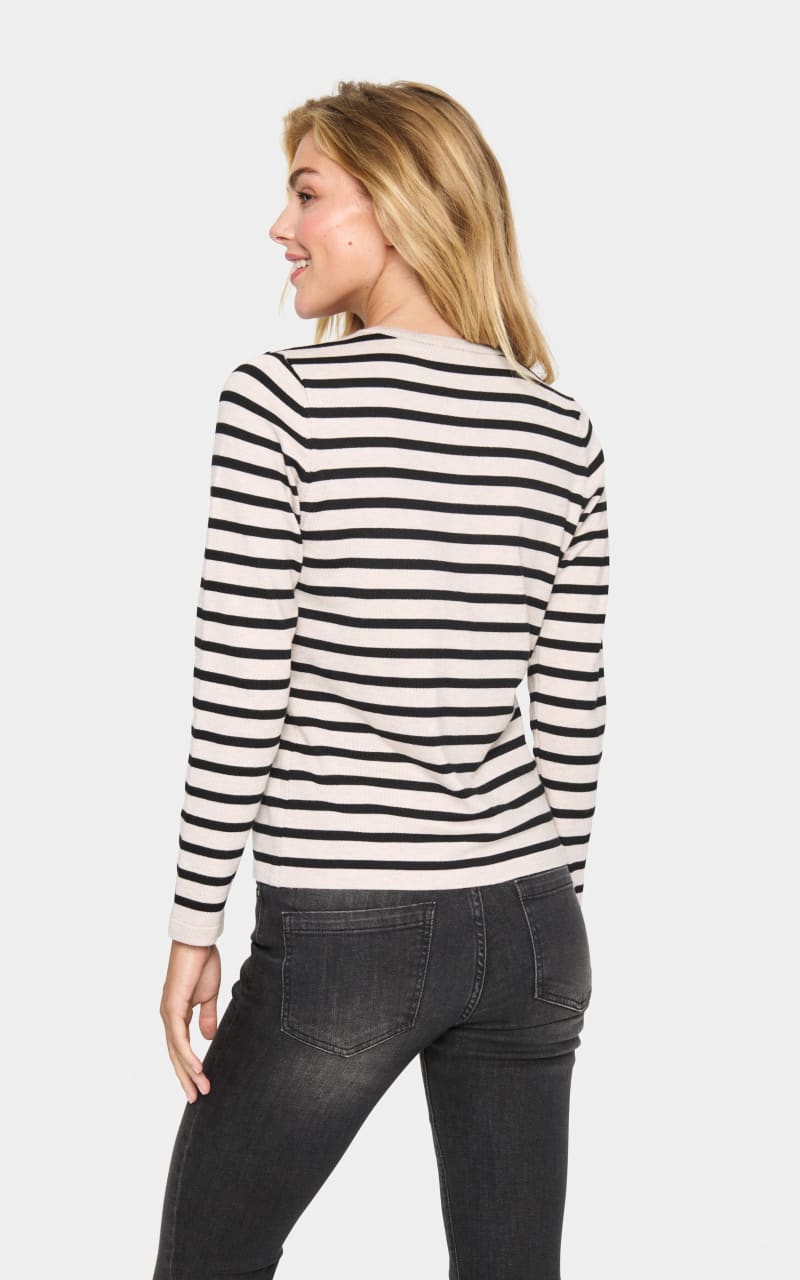 Saint Tropez- Mila Stripped Cardigan - SWEATER & SWEATSHIRT