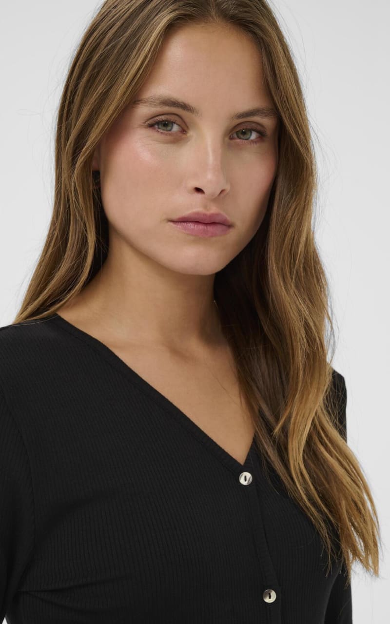 Saint Tropez - Olalia Jersey Cardigan in Black - SWEATER &