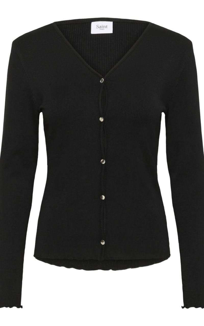 Saint Tropez - Olalia Jersey Cardigan in Black - SWEATER &