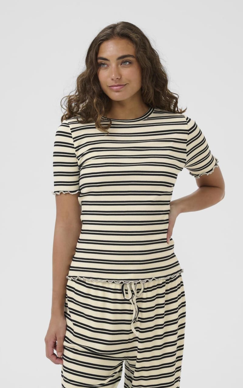 Saint Tropez - Olalia Striped T-Shirt in Ice Black