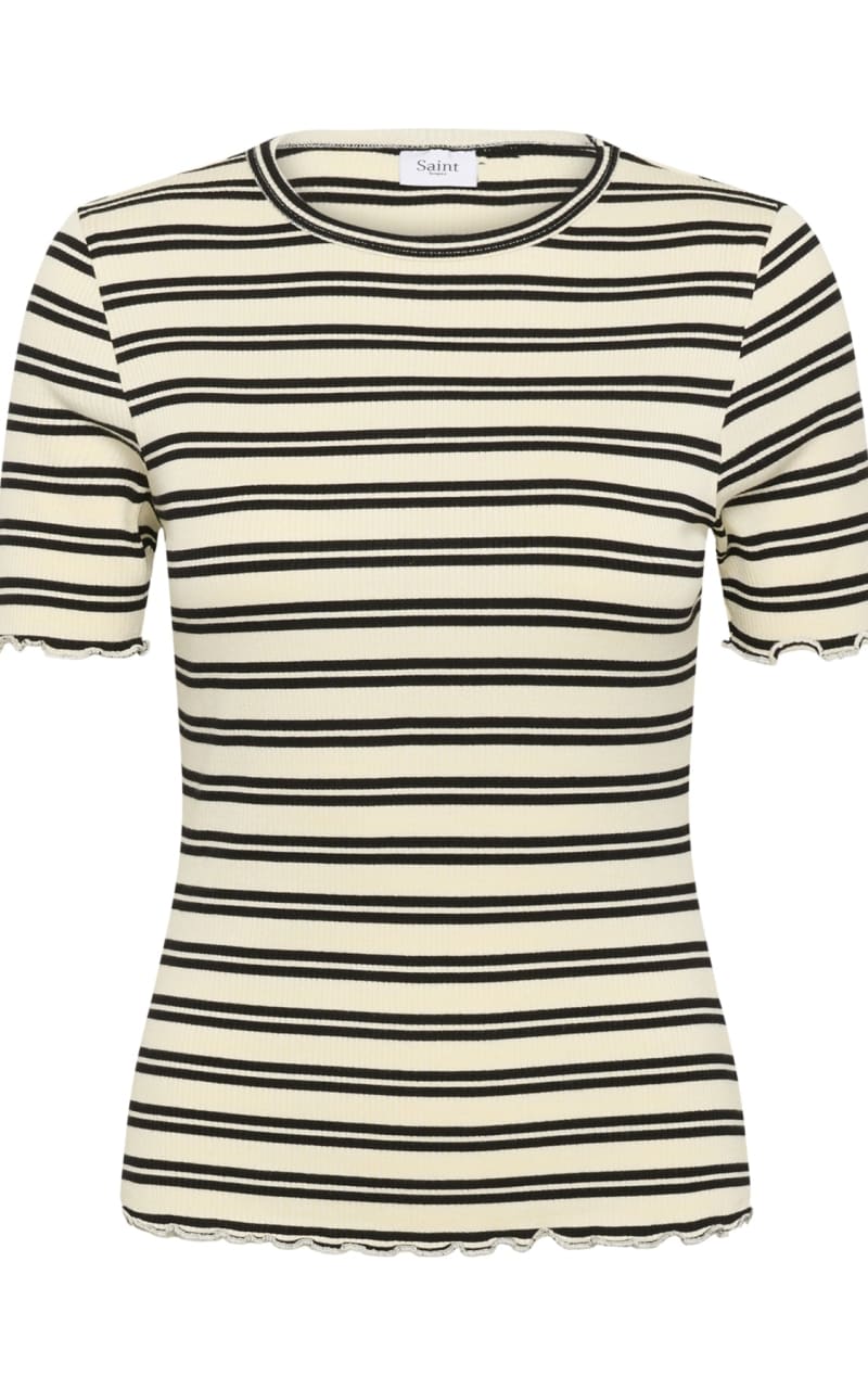 Saint Tropez - Olalia Striped T-Shirt in Ice Black