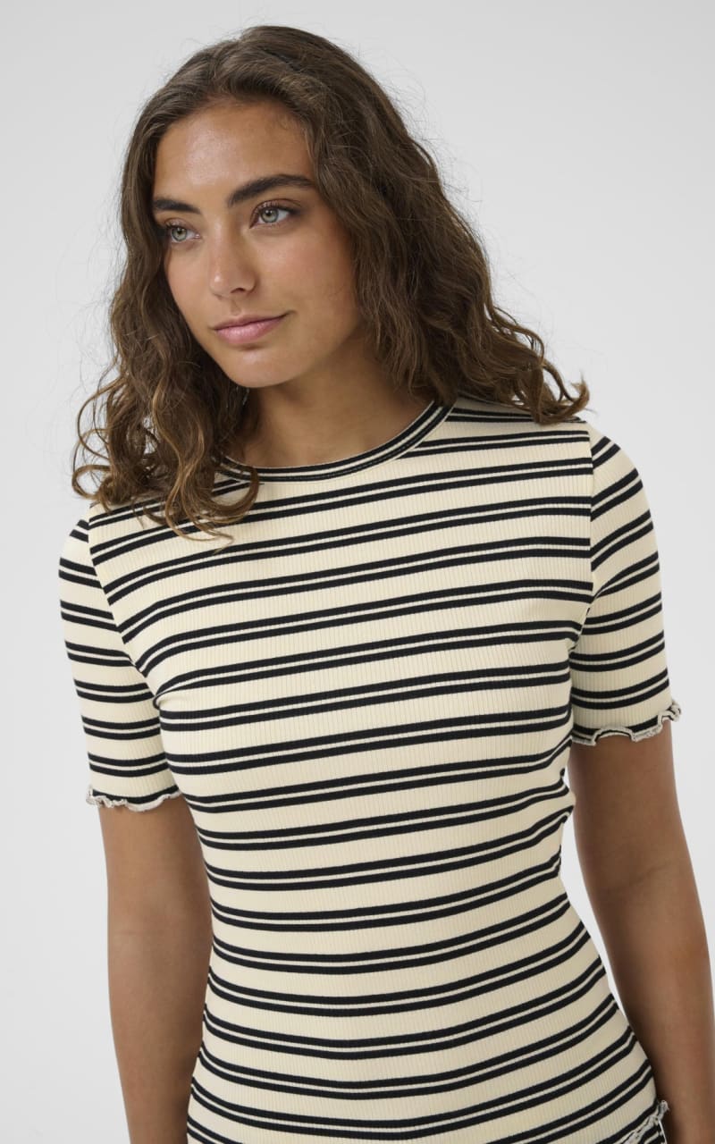 Saint Tropez - Olalia Striped T-Shirt in Ice Black