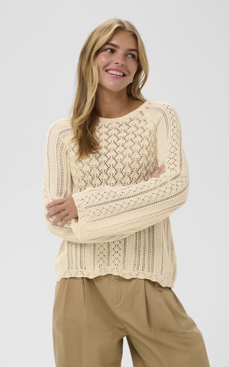 Saint Tropez- Perlita Knit Pullover in Seedpearl - SWEATER