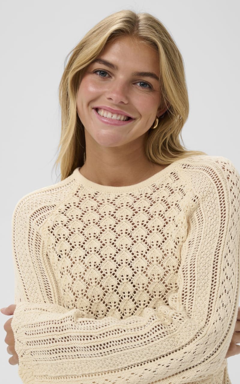 Saint Tropez- Perlita Knit Pullover in Seedpearl - SWEATER