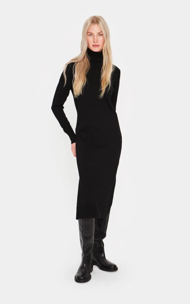 Saint Tropez- Mila Roll Neck Knit Dress - Black / XS