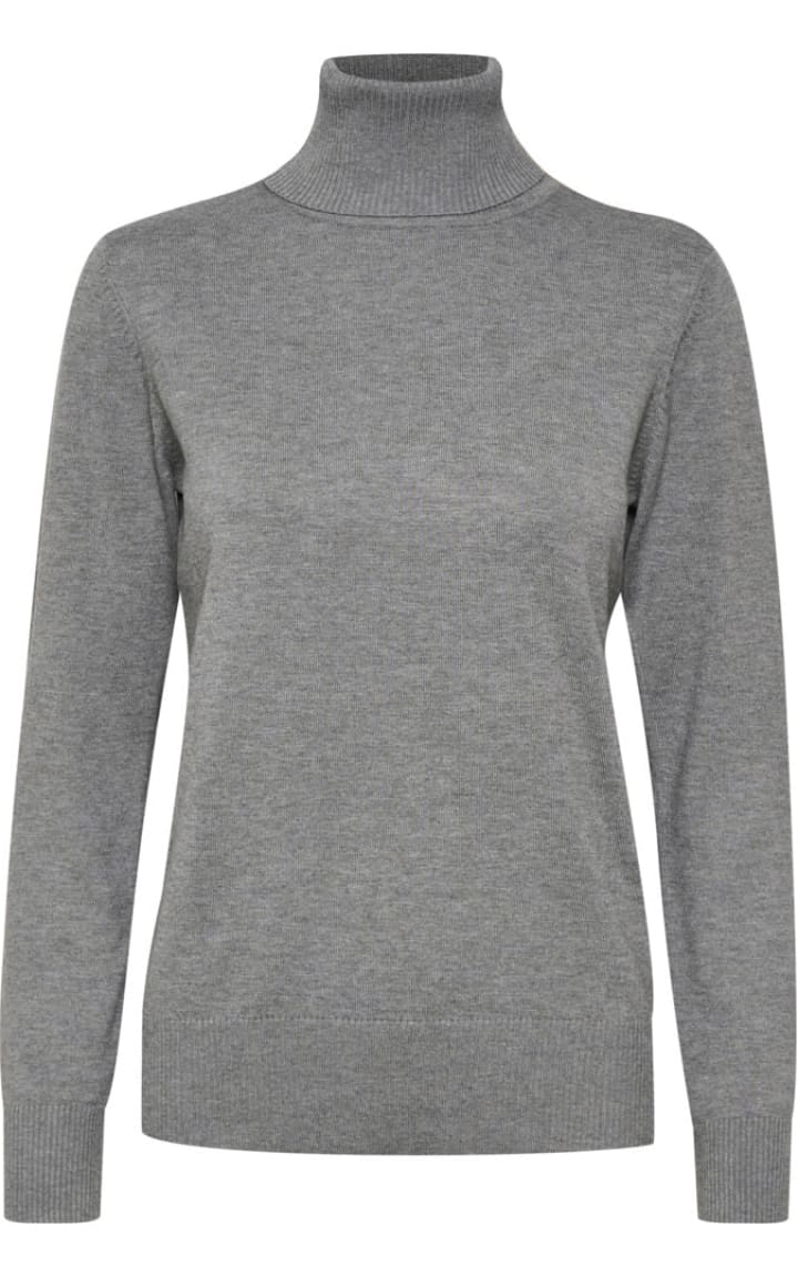 Saint Tropez- Mila Rollneck Pullover - Mist Grey Melane