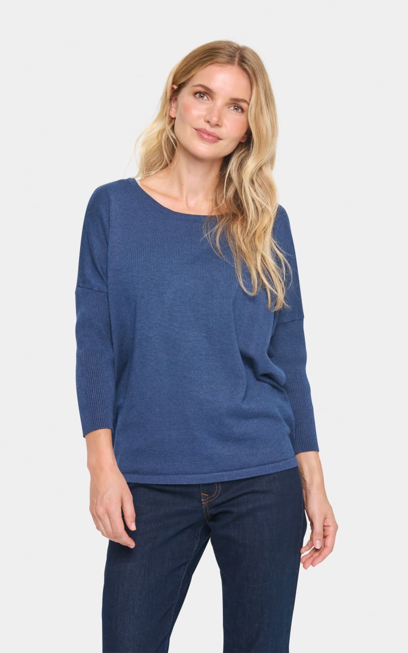 Saint Tropez- Mila Round Neck Pullover - Titan Melange / XS