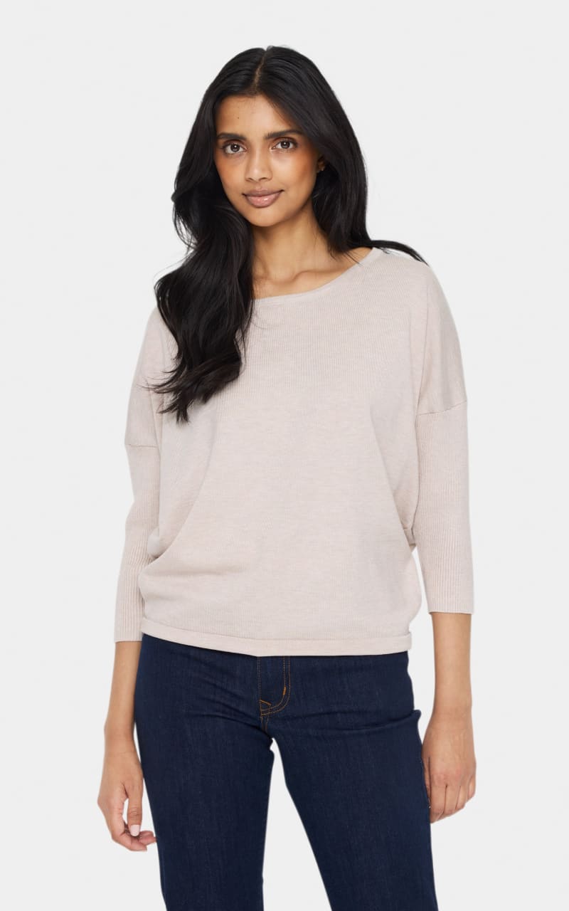 Saint Tropez- Mila Round Neck Pullover - Gray Morning