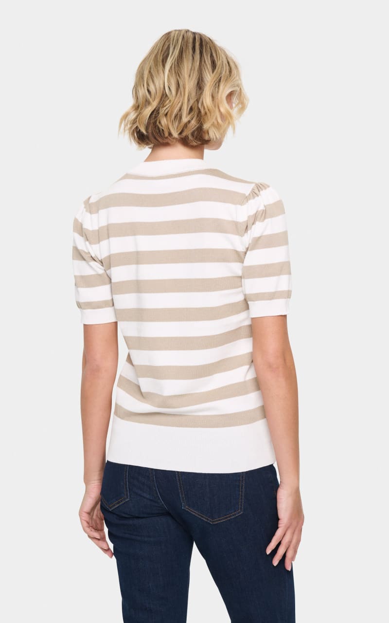 Saint Tropez- Mila Short Sleeve Block Stripe Pullover