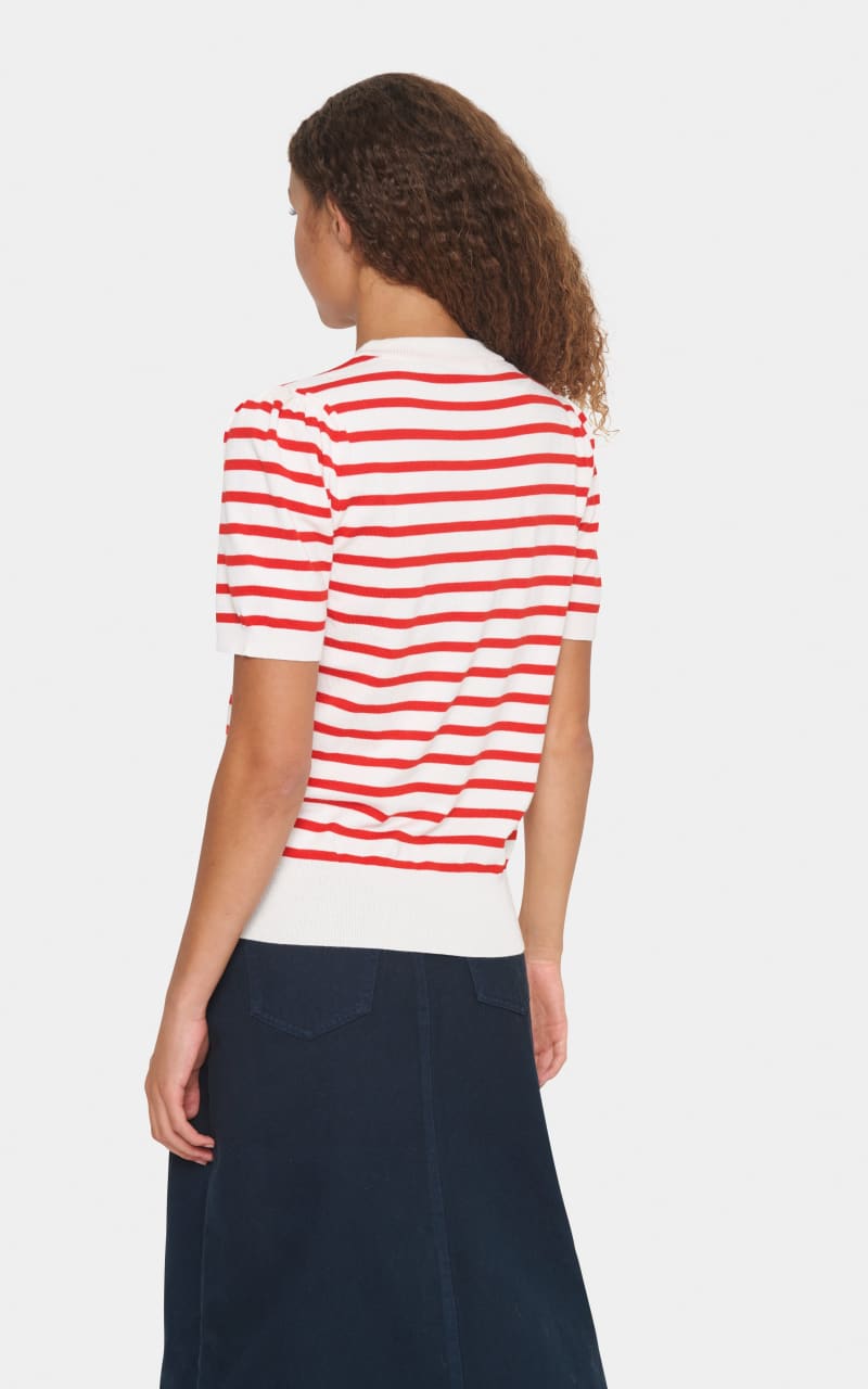 Saint Tropez- Mila Short Sleeve Stripe Pullover - sweater