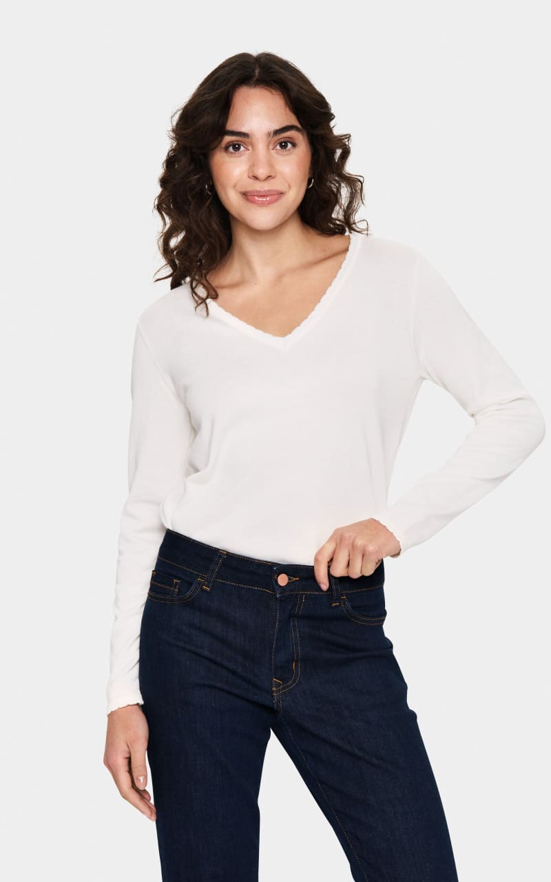 Saint Tropez- Mila V-Neck Pullover - SWEATER