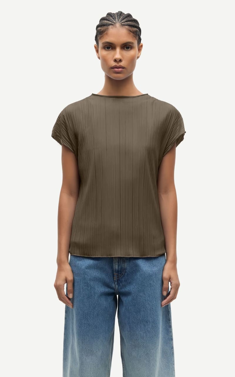 Samsoe- Sauma Top in Major Brown - T-SHIRT & TANK