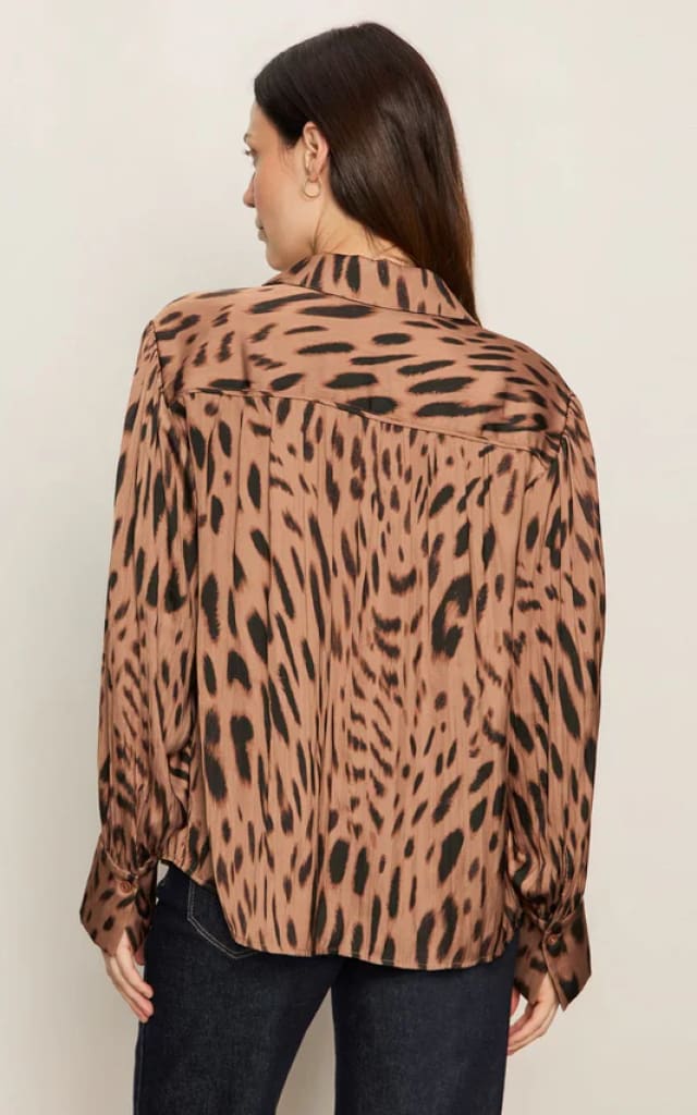 Sanctuary- Colette Shirt Mocha Leo - Blouses & Tops